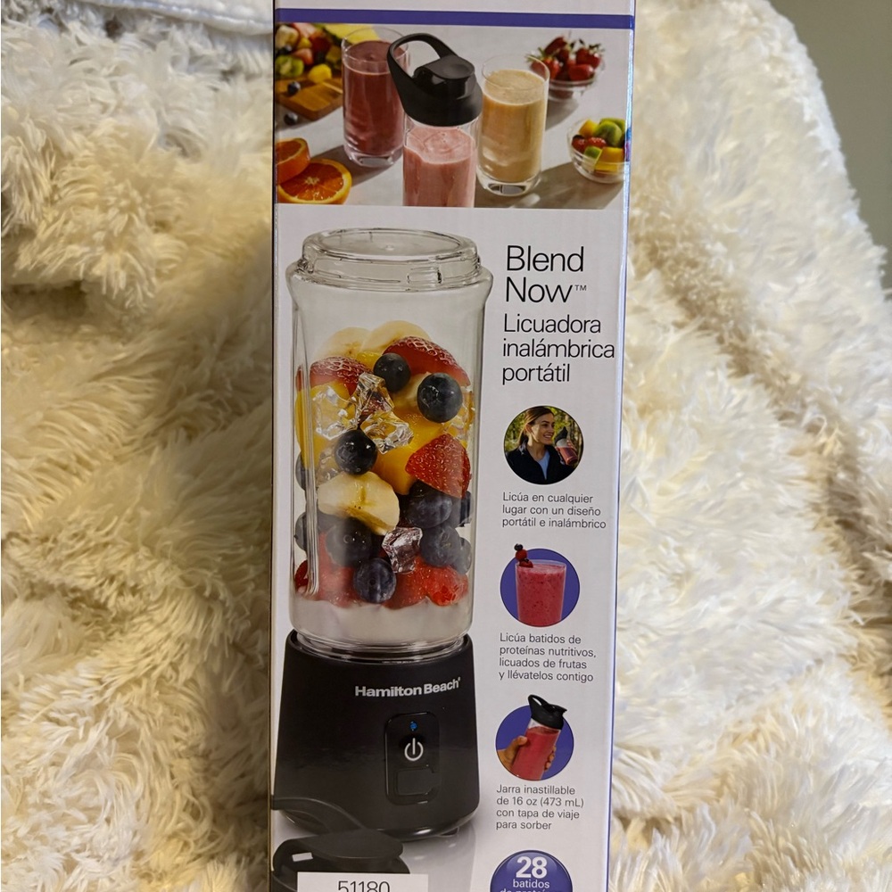 NEW IN BOX Hamilton Beach Blend Now Portable Blender - Black